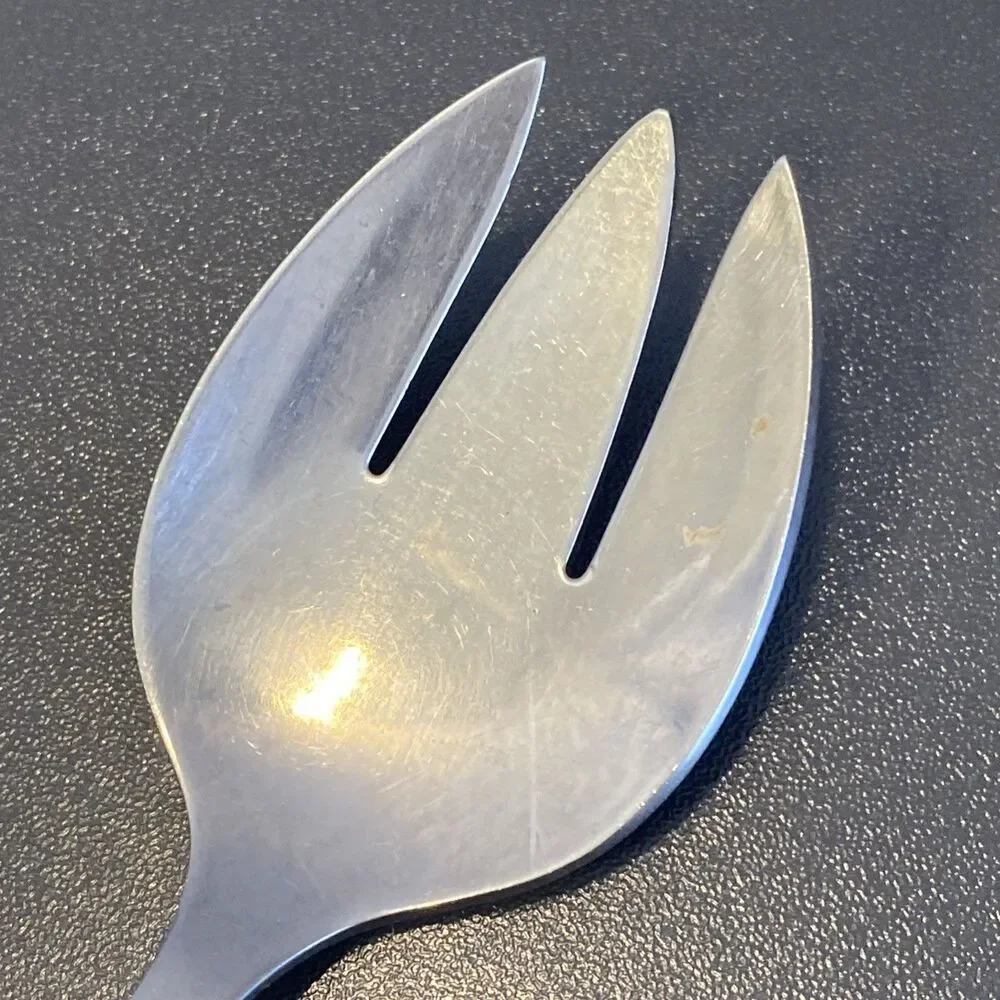 Vintage Rogers Cutlery Salad Fork Herringbone Textured Silverplate Flatware